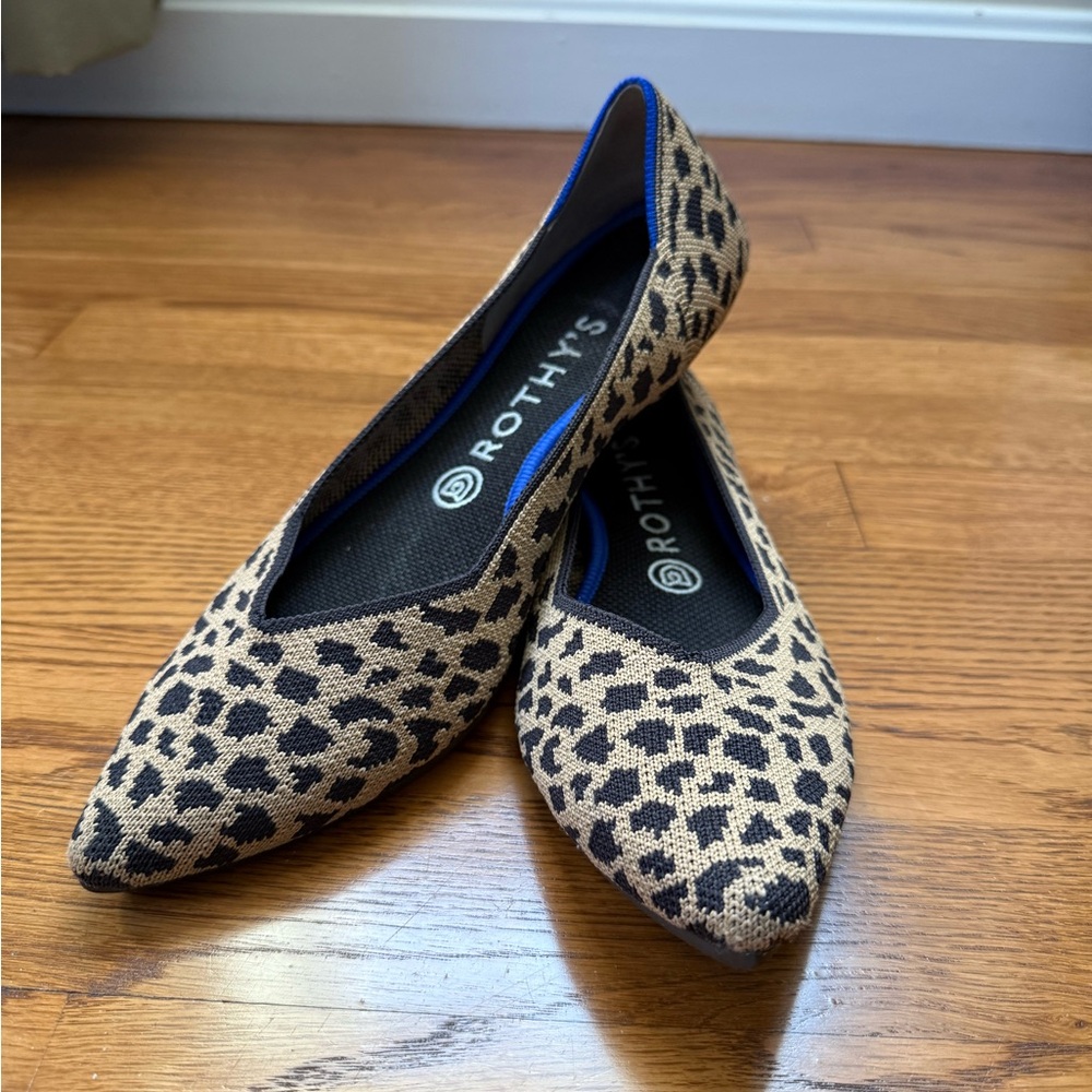 Rothy's Brown and Black Leopard Print Flats, Women’s Size 9